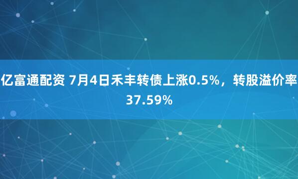 亿富通配资 7月4日禾丰转债上涨0.5%，转股溢价率37.59%