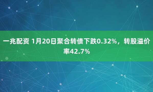 一兆配资 1月20日聚合转债下跌0.32%，转股溢价率42.7%